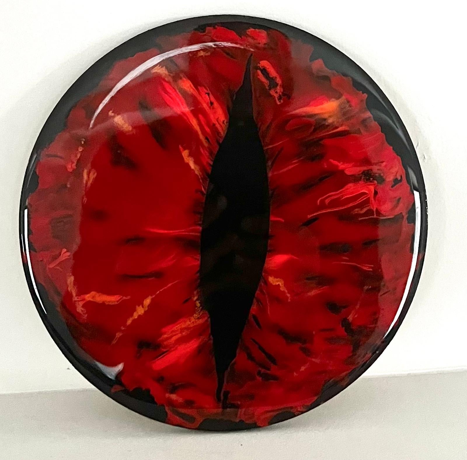 RED EVIL EYE RESIN BOARD CIRCLE